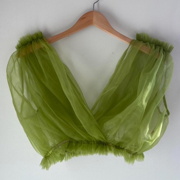 Choosy green tulle ruffle top size XS-S - Picture 3 of 3
